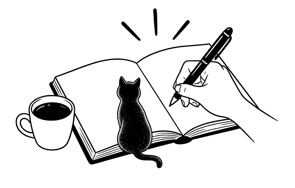 ノートに書き込むイラスト