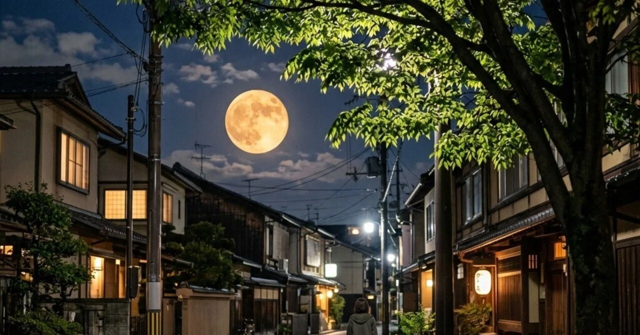帰り道、月が関を照らしていた
